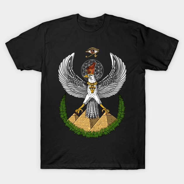 Eye Of Horus Egyptian Pyramids T-Shirt by underheaven